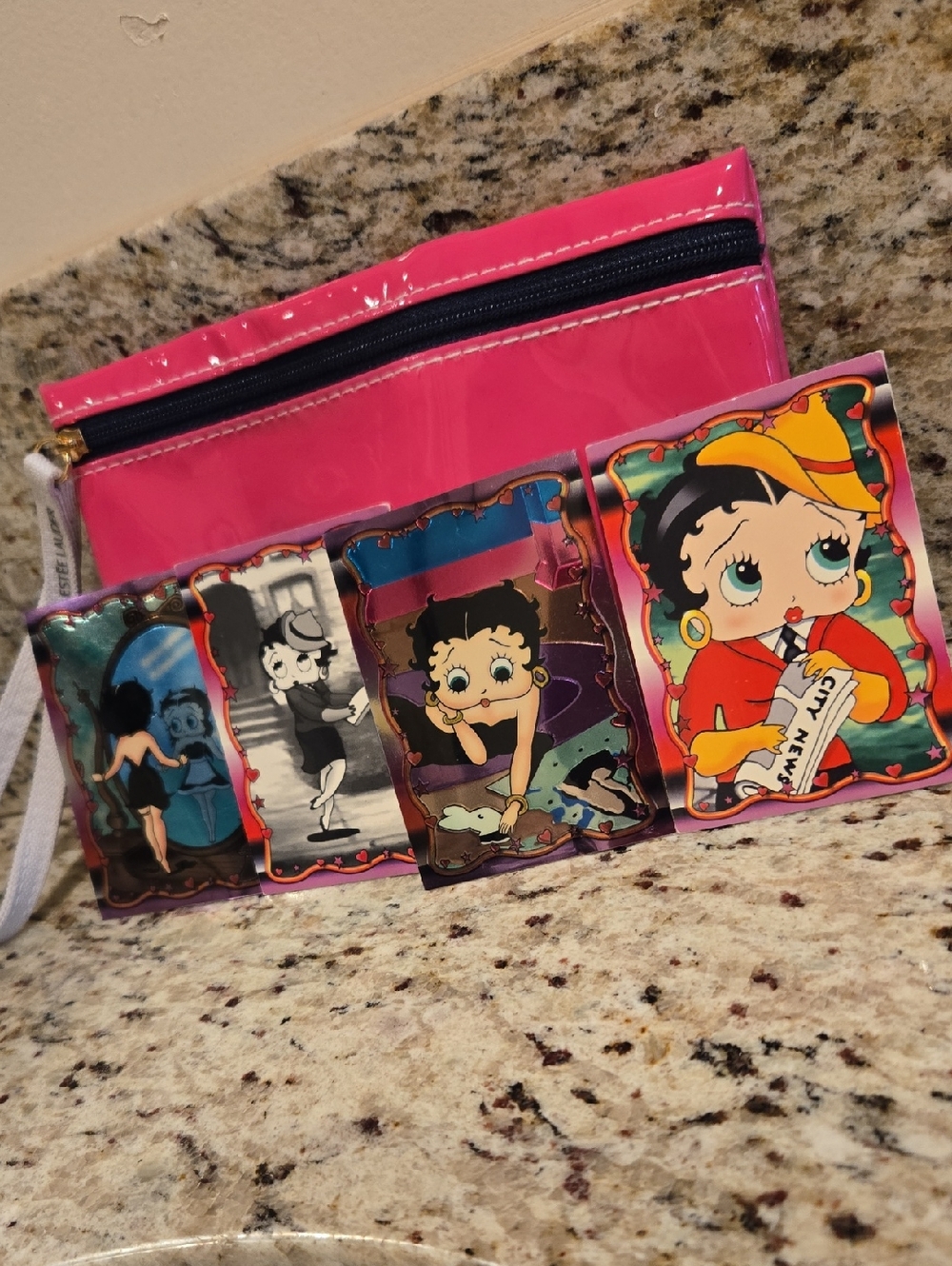 Estee Lauder Wristlet/ Betty Boop Cards.